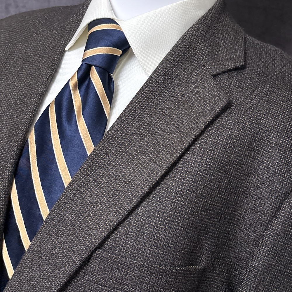 Joseph Feiss Sport Coat 44L Brown Lambswool Blazer‎ Jacket Casual Classic